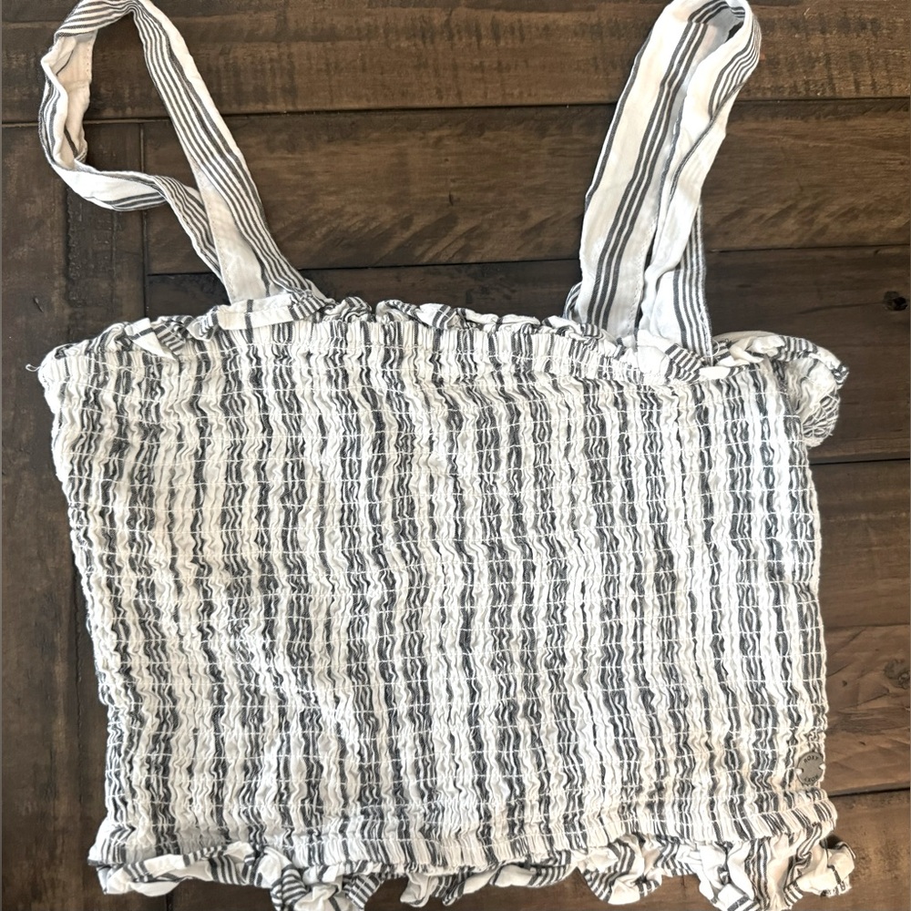 Roxy - Black and White stripped halter top